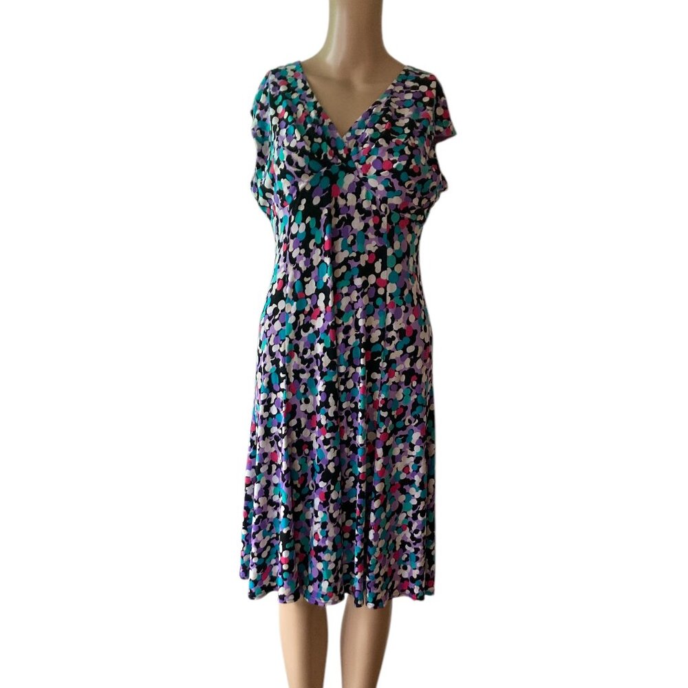 Black Label By Evan Picone Size 4 Polka-Dot Dress